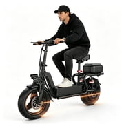 1200W 25MPH Electric Scooter with Seat,35 Mile,14 Puncture-Resistant Double-Layer Tires,48V 15A Battery with Waterproof Charging Port,High-Quality Waterproof R-Box, 3-Speed Commuter Escooter,UL2272