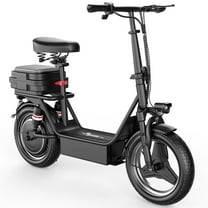 1200W 25MPH Electric Scooter with Seat,30 Miles,14'' Puncture-Resistant Double-Layer Tires,48V 15A Battery with Waterproof Charging Port,High-Quality Waterproof R-Box, 3-Speed Commuter Escooter