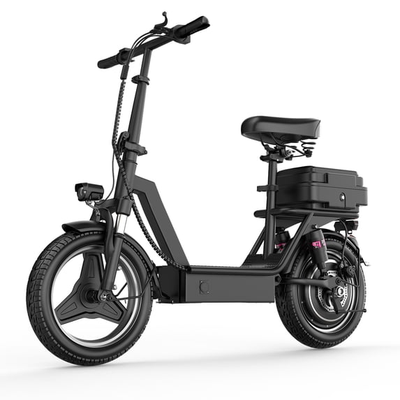 1200W 25MPH Electric Scooter with Seat,30 Miles,14'' Puncture-Resistant Double-Layer Tires,48V 15A Battery with Waterproof Charging Port,High-Quality Waterproof R-Box, 3-Speed Commuter Escooter