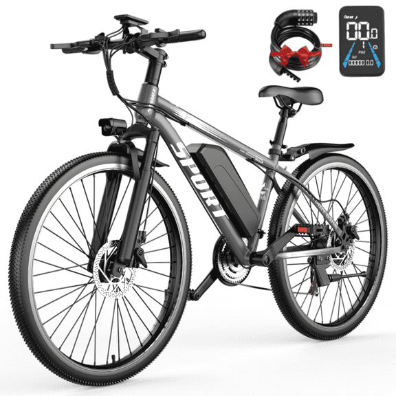 ASKGO 26" Electric Bike for Adults, ebike 1200W Peak Power Motor, 60Miles 30MPH Commuting Electric Mountain Bike with 504Wh Removable Battery, electric bicycles for adult ,7-Speed, UL 2849