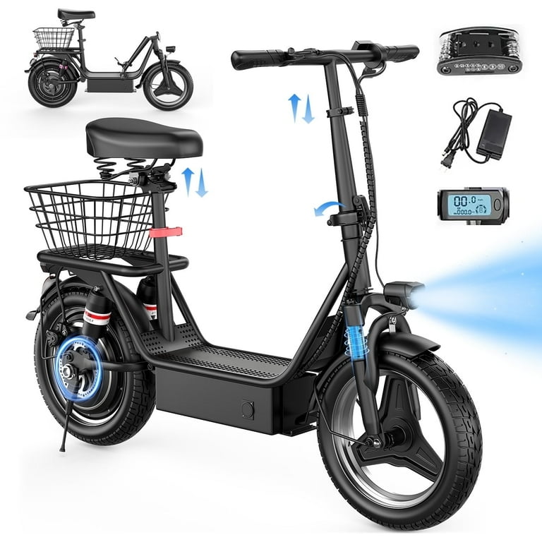 ASKGO K8 Electric Scooter with Seat,1000W Peak Motor 48V 15AH