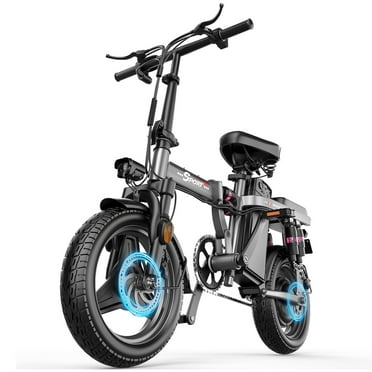 MISODO 14'' Adult Foldable Electric Bike, 500w Motor, Too Speed 25 mph,48v 15ah Removable Battery, Double Mini Electric Mountain Bike, UL2849