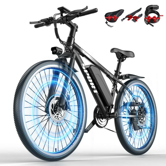 ASKGO Electric Bike for Adults 26" ,1200W Peak E-Mountain Bike 48V 10AH ,25mph 45miles Range Electric Mountain Bike,E-Mountain Bikefor Adults Off-Road, Professional 7-Speed UL2849