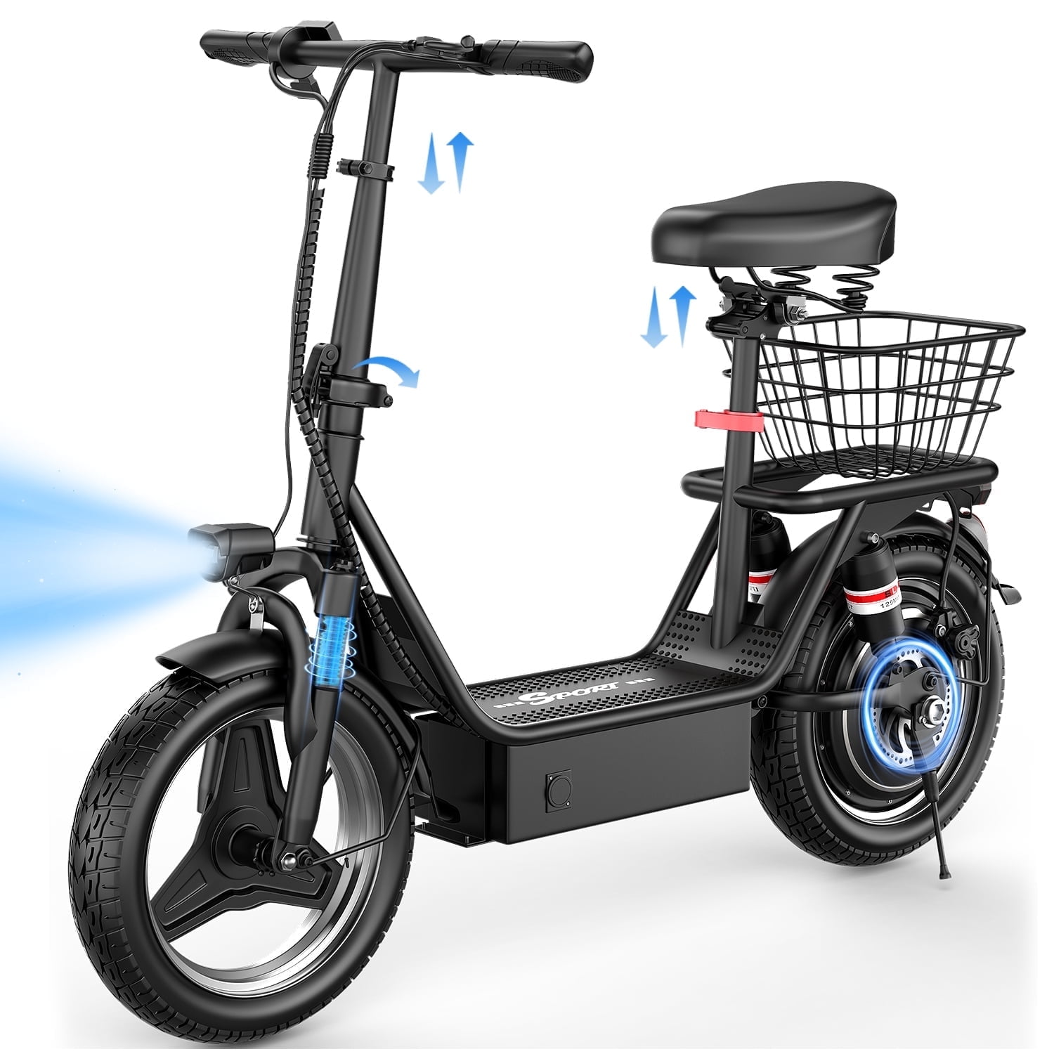 scooter sct153 3点セット 1200W Peak Electric Scooter with Basket or Box(Removable