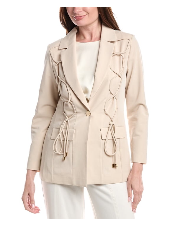 womens Modern Single Button Jacket, m, Tan