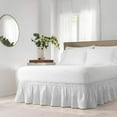 thumbnail image 1 of MISR 100% Egyptian Cotton Bed Wrap Ruffle Bed Skirt 16 IN White Solid Twin Size, 1 of 3