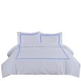 thumbnail image 1 of MISR LINEN 400 Thread Count Egyptian Cotton Full/Queen Size 3-Piece DuvetCover Set with 3 Line Embriodery Zipper Closer & Corner Ties (1 Duvet Cover & 2 Pillow Sham), Medium Blue Solid, 1 of 4