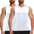 thumbnail image 1 of MISS COCOLI 2 Pack Men's Compression Shirt Slimming Body Shaper Vest Crewneck Workout Shirts Tummy Control Undershirts Tank Top Sports, 1 of 7