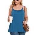 thumbnail image 1 of MISS COCOLI Camisole with Built in Bra for Women Plus Size Casual Loose Tank Tops Sleeveless Shirts Flowy Adjustable Strap, 1 of 6