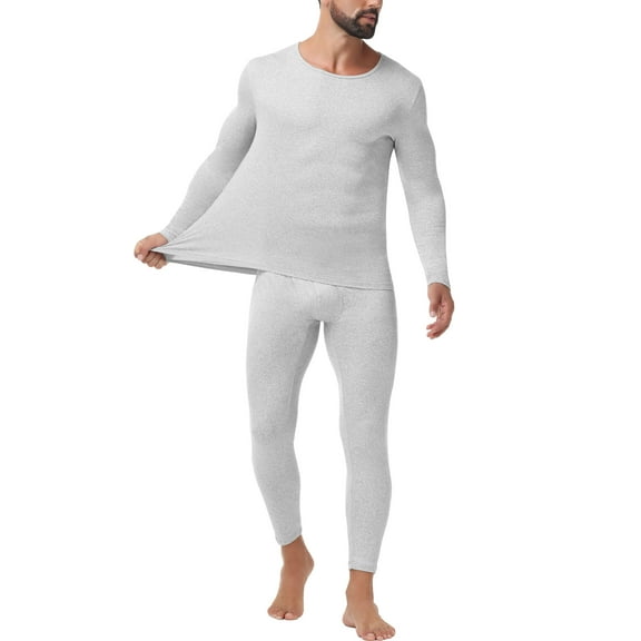 MISS COCOLI Long Johns Thermal Underwear for Men Base Layer Set for Cold Weather Top & Bottom Set