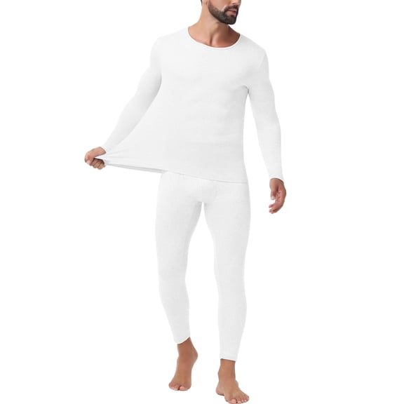 MISS COCOLI Long Johns Thermal Underwear for Men Base Layer Set for Cold Weather Top & Bottom Set
