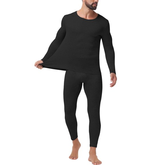 MISS COCOLI Long Johns Thermal Underwear for Men Base Layer Set for Cold Weather Top & Bottom Set