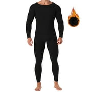 MISS COCOLI Long Johns Thermal Underwear for Men Fleece Lined Base Layer Set for Cold Weather