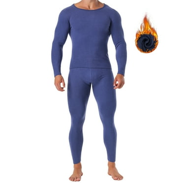 MISS COCOLI Long Johns Thermal Underwear for Men Fleece Lined Base Layer Set for Cold Weather