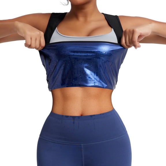 MISS COCOLI Sauna Vest for Women Slimming Sweat Suit Waist Trainer Faja Body Shaper Shirt for Workout Sleeveless
