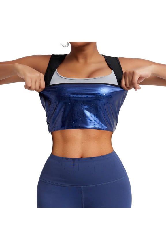 Sauna Vest for Women Slimming Sweat Suit Waist Trainer Faja Body Shaper Shirt for Workout Sleeveless
