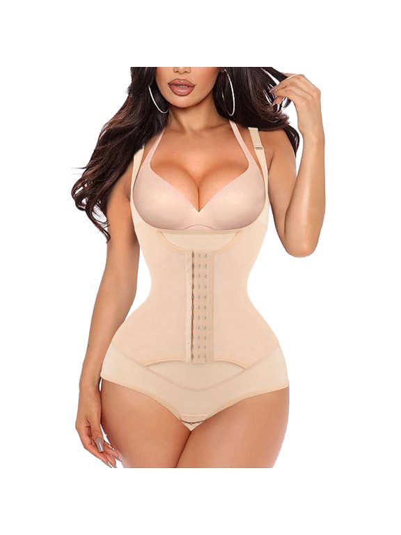 Shapewear Bodysuit for Women Tummy Control Body Shaper High Waist Trainer Open Bust Bodysuit