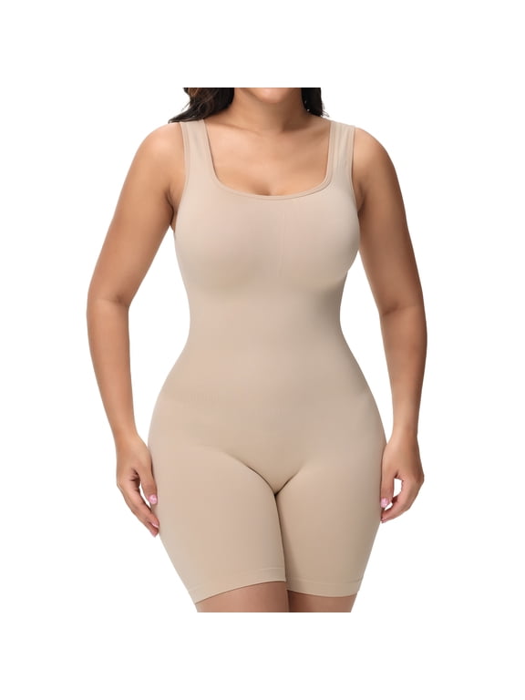 Shapewear Bodysuit for Women Tummy Control Butt Lifter Body Shaper Mid Thigh Slimmer Seamless Jumpsuit