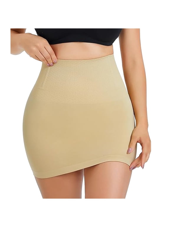 Shapewear Dress Slip for Women Half Slip Tummy Control Skirt Under Dress Smoothing Body Shaper Dress
