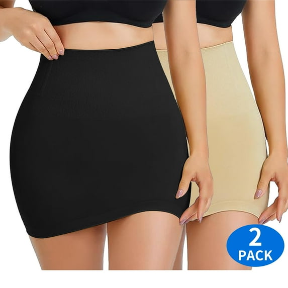 MISS COCOLI Shapewear Dress Slip for Women Half Slip Tummy Control Skirt Under Dress Seamless Body Shaper Dress