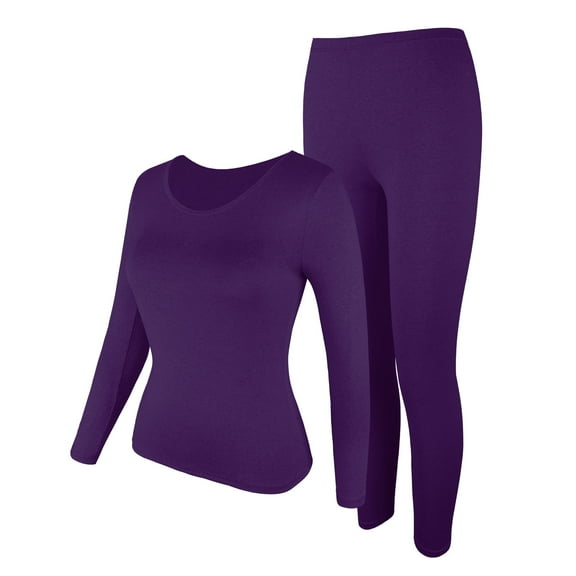 MISS COCOLI Thermal Underwear for Women Long Underwear Sets Crew Neck Thin Base Layers Sets
