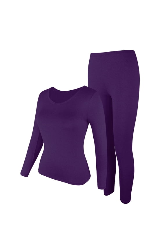 Thermal Underwear for Women Long Underwear Sets Crew Neck Thin Base Layers Sets