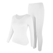 MISS COCOLI Thermal Underwear for Women Long Underwear Sets Crew Neck Thin Base Layers Sets