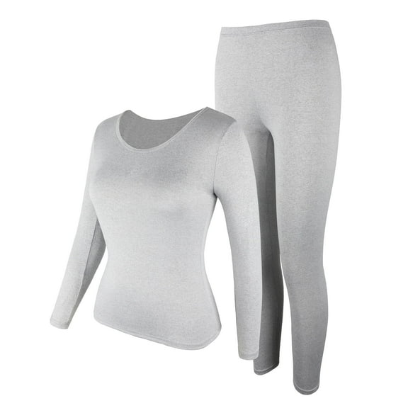 MISS COCOLI Thermal Underwear for Women Long Underwear Sets Crew Neck Thin Base Layers Sets