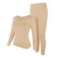 thumbnail image 1 of MISS COCOLI Thermal Underwear for Women Long Underwear Sets Crew Neck Thin Base Layers Sets, 1 of 6