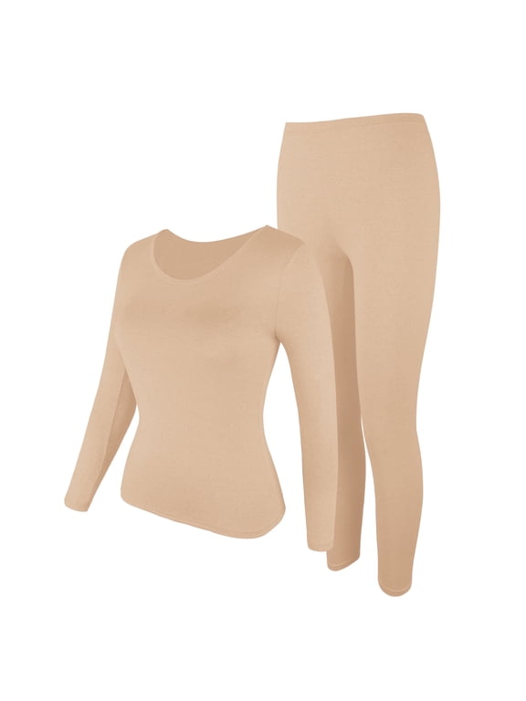Thermal Underwear for Women Long Underwear Sets Crew Neck Thin Base Layers Sets
