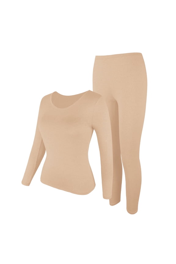 Thermal Underwear for Women Long Underwear Sets Crew Neck Thin Base Layers Sets
