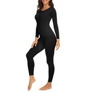 MISS COCOLI Long Johns Thermal Underwear for Women Fleece Lined Base Layer Pajama Set Cold Weather