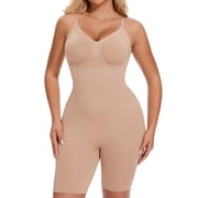 MISS COCOLI Women Shapewear Full Body Tummy Control Bodysuit Mid Thigh Body Shaper Butt Lifting