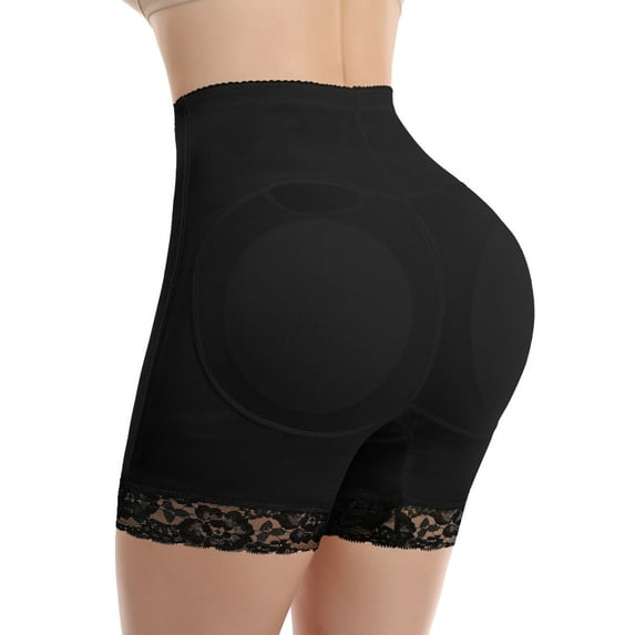 MISS COCOLI Womens Butt Lifter Padded Lace Panties Tummy Control Underwear Smoothing Hip Enahncer Body Shaper Boyshorts