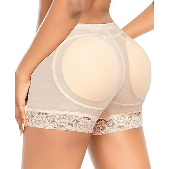 MISS COCOLI Lace Padded Panties for Women Slimming Butt Lifter Underwear Hip Enhancer Shaper Booty Pads Shapewear
