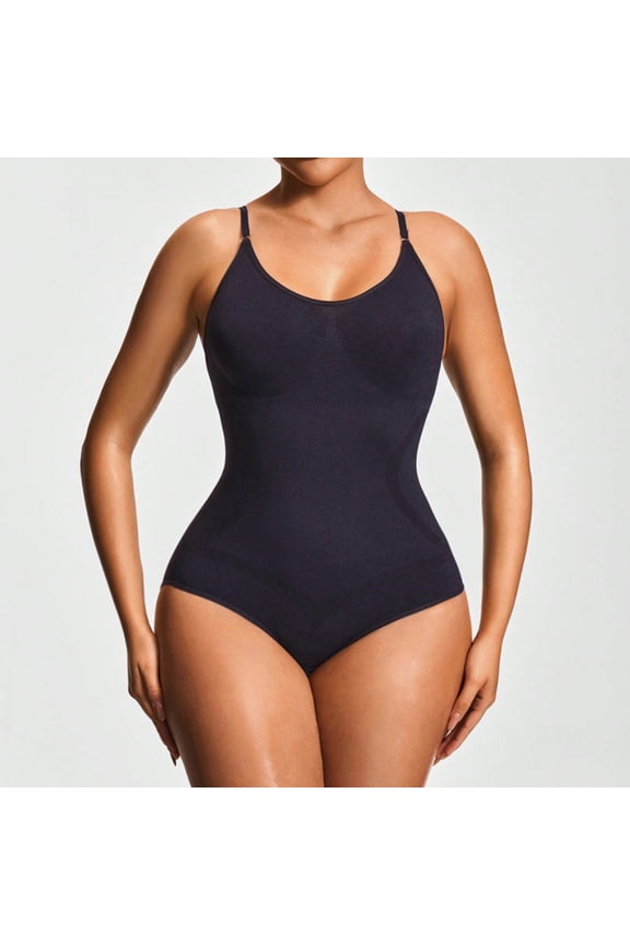 Womens Shapewear Tummy Control Bodysuit Sculpting Butt Lifter Round Neck Snatched Body Shaper