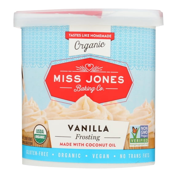 MISS JONES BAKI - Organic Vanilla Buttercream Frosting - 11.29 Oz, Case of 6