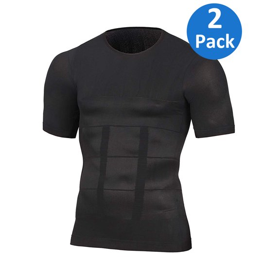 MISS MOLY 2 Pack Men's Elastic Sculpting Vest Thermal Compression Base Layer Slim Compression Muscle Tank Shapewear
