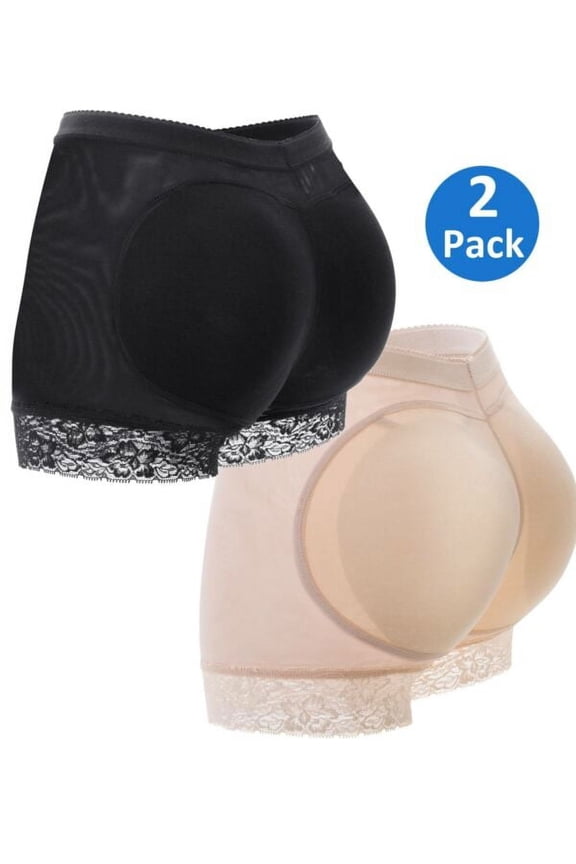 2 Pack Padded Butt Lifter for Women Control Brief Hip Enhancer Seamless Shapewear Slimming with Pads Underwear