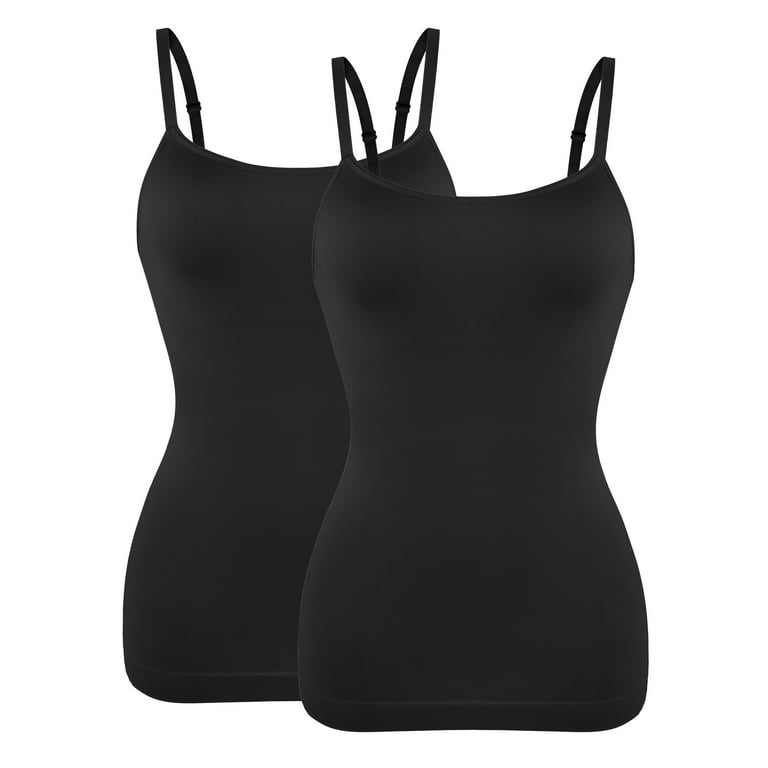 MISS MOLY 2 Pack Women's Cami Shaper Compression Tank Tops Tummy Control  Adjustable Straps Body Shaper Camisoles