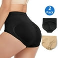 thumbnail image 1 of MISS MOLY 2 Pack Womens Mid Waist Padded Butt Lifter Tummy Control Panties Underwear with Removable Pads, 1 of 6