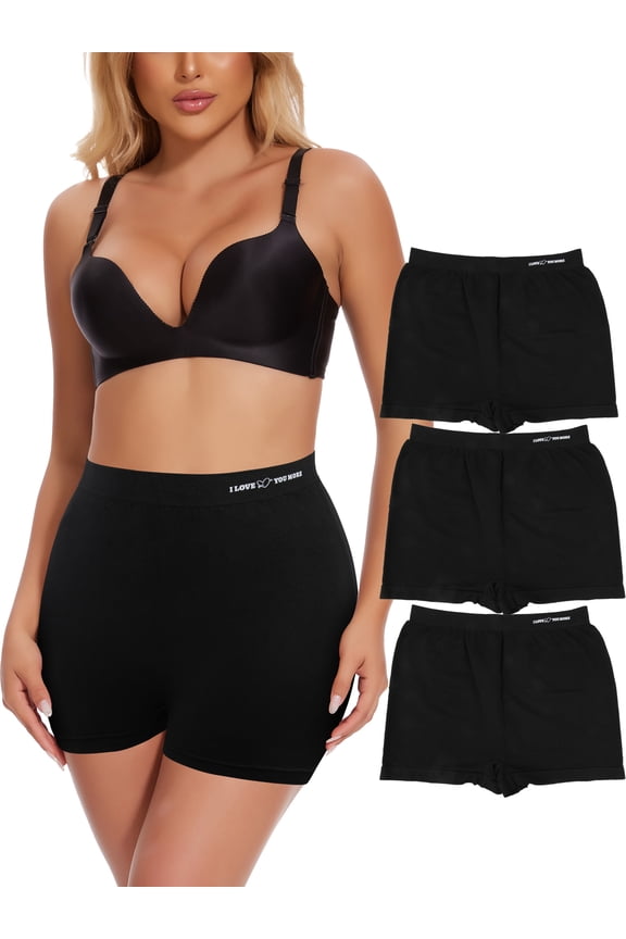 3 Pack Women Underwear Tummy Control Seamless Shapewear Butt Lifter Shorts Gift for V day