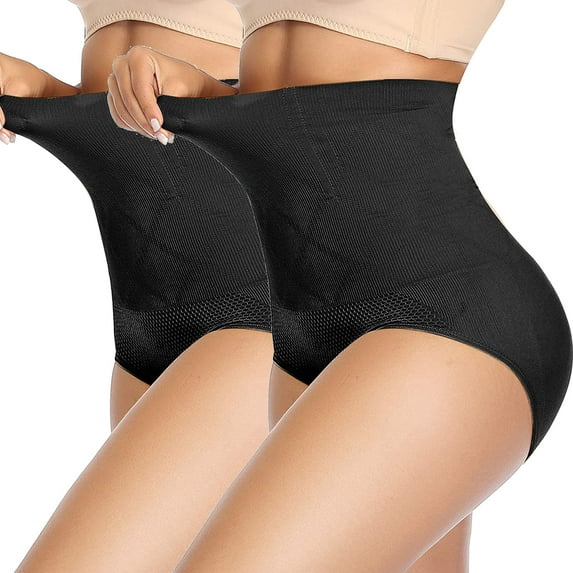MISS MOLY High Waist Shapewear Panties for Women Tummy Control Shaping Girdle Underwear Seamless Body Shaper 2 Pack