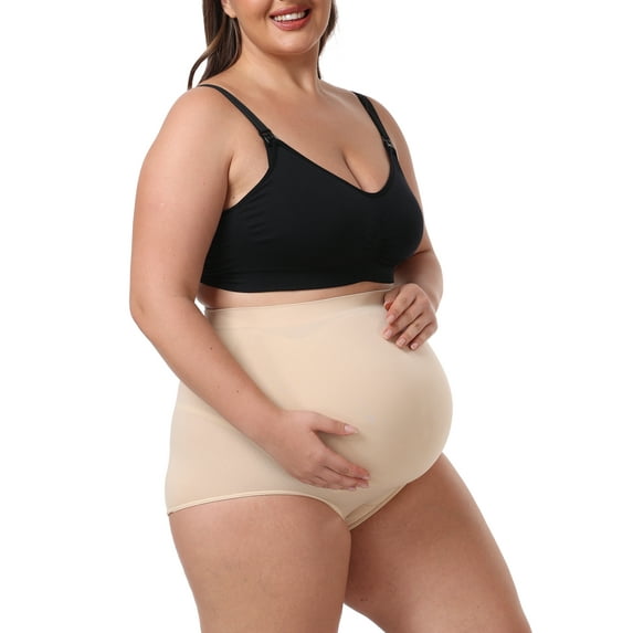 MISS MOLY Maternity Underwear for Women Over Bump Seamless Maternity High Waist Support Panties