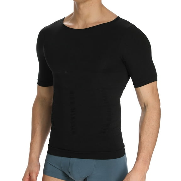 MISS MOLY Men Shapewear Vest Seamless Abdomen Slim T-Shirt Classic Abs Body Shaper