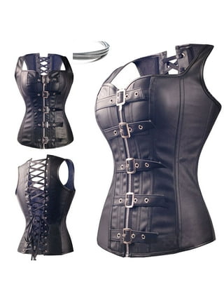 Womens Steampunk Corset Dress Lace Up Gothic Skirt Steel Boned Overbust  Corset Bustier Top Plus Size up to 6XL
