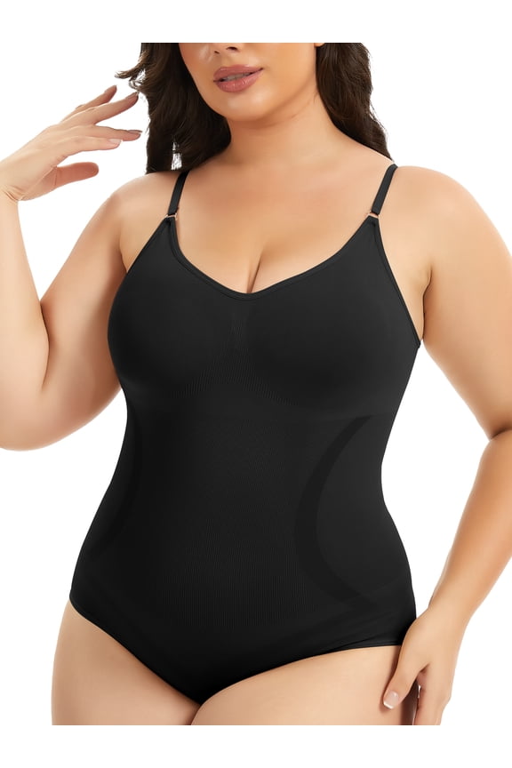 Plus Size Shapewear Bodysuit for Women Tummy Control Body Shaper Hip Enhancer