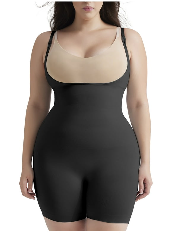 Plus Size Shapewear Bodysuit for Women Tummy Control Compression Body Shaper Waist Trainer Girdle