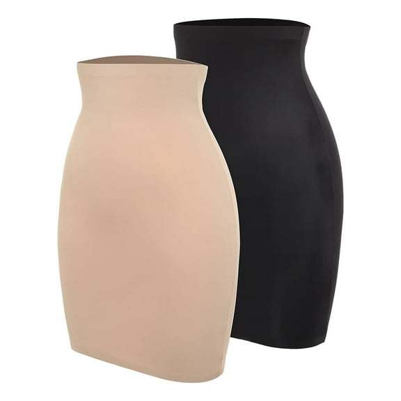 MISS MOLY Seamless Half Slips Under Dresses for Women High Waist Tummy Control Shapewear Skirt Body Shaping Underwear