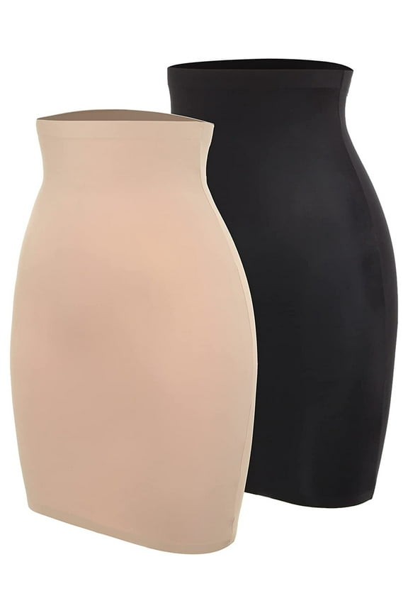 Seamless Half Slips Under Dresses for Women High Waist Tummy Control Shapewear Skirt Body Shaping Underwear